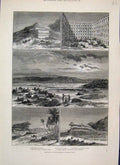 Original Old Antique Print 1883 Sketches Ourghemma Southern Tunis Bordj 19th