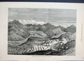 Original Old Antique Print 1880 Afgahn War British Camp Pezwan Tents Victorian