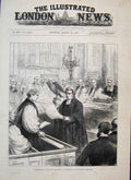 Original Old Antique Print 1883 Archbishop Canterbury Bow Church Cheapside 19th