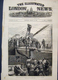Original Old Antique Print 1878 British Squadron Tuzla Supplies Hms Aleandra