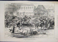 Original Old Antique Print 1876 War Peasants Seeking Refuge Ivanitza Victorian