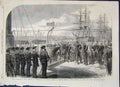 Original Old Antique Print 1865 Naval Festival Portsmouth Beine Hortense 19th