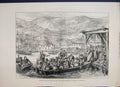 Original Old Antique Print 1877 Greek Refugees Kavarna Baltschik Black Sea 19th