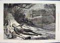 Old Antique Print 1878 Scene From Twine The Plaiden Improvisatore Theatre 19th