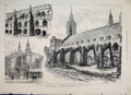 Original Old Antique Print 1884 Proposed Restore Outside Westminster Hall 19th