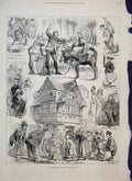 Original Old Antique Print 1881 Tourist Normandy Sketches Milkmaid Signal Woman