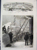 Old Antique Print 1875 Artic Ship Valorous Albert Discovery Farewell Prin 19th