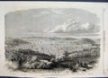 Original Old Antique Print 1863 View Falmouth Beacon Hill Pendennis Victorian