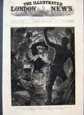 Original Old Antique Print 1880 St Gothard Tunnel Workmen Break Through 19th