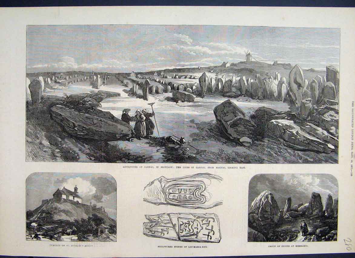 Original Old Antique Print 1877 Prairie Travelling Indian Sight Horses Wagon