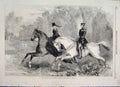 Original Old Antique Print 1859 Prince Wife Frederick William Prussia Horses