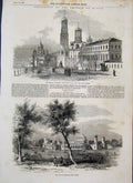 Original Old Antique Print 1856 Coronation Emperor Russia Kremlin Moscow 19th