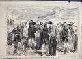 Original Old Antique Print 1875 Artic English Sailors Greenland Girls Victorian