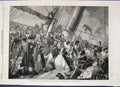 Original Old Antique Print 1863 Scene French Steamer Havre To Honfleur Victorian