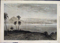 Old Antique Print 1868 Panama Port From Water Colour Drawing Hildebrandt 19th