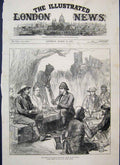 Original Old Antique Print 1870 Prince Wales Terai Tiffin In Jungle Victorian