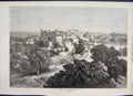 Original Old Antique Print 1870 Palace Bhurtpore India 19th Century