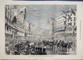 Original Old Antique Print 1874 Royal Entry London Regent Street 19th