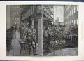Original Old Antique Print 1876 American Prison Life Blackwell Dinner Time 19th