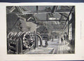 Original Old Antique Print 1880 St Gothard Tunnel Air Compresion Machinery 19th