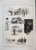 Original Old Antique Print 1885 Expedition Bechuanaland Price Methuens Horse