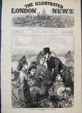 Original Old Antique Print 1872 Oxford Cambridge Boat Race Varsity Oar Victorian