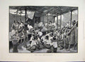 Original Old Antique Print 1887 Sketches Burnah Sermon From Phoongye Victorian