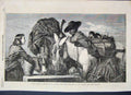 Original Old Antique Print 1858 Asses Drinking Ansdell Glasgow Art Union 19th