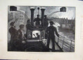 Original Old Antique Print 1890 London Fire Brigade Steam Engine Riverside 19th