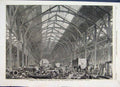 Original Old Antique Print 1862 Western Annexe Exhibition Building Progress 19th