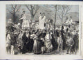 Original Old Antique Print 1870 The Mall St James Park Drawingroom Day Victorian