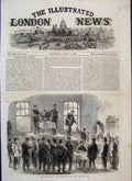 Original Old Antique Print 1865 War America Conscription New York 19th