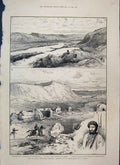 Original Old Antique Print 1885 Afghan Boundary Commission Murghab Kurban Ali