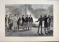 Original Old Antique Print 1881 Highland Welcome Prince Wales Kilts Fire 19th