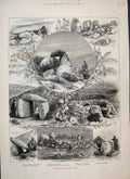 Original Old Antique Print 1883 Rude Stone Monuments Moar Pre Historic Palestine