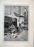 Original Old Antique Print 1889 Saddle Harness Makers Shop Cairo Montbard 19th