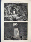 Original Old Antique Print 1877 Schliemann Excavation Mycene Chamber Atreus 19th