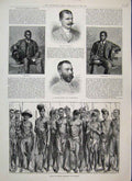 Original Old Antique Print 1889 Matabele Mission Imbezu Regiment Babyjane 19th