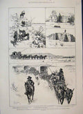 Original Old Antique Print 1885 Bechuanaland Expedition Telegraph Section 19th