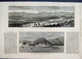 Original Old Antique Print 1879 Fort Pearson Tugela River Ekowe Position 19th