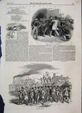 Original Old Antique Print 1847 Epsom Races Railway Struggle For Tickets 19th