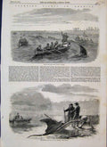 Original Old Antique Print 1871 Kursaal Terrace Hombourg-Es-Monts 19th