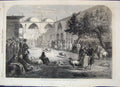 Original Old Antique Print 1866 Ram Fighting Persian Khan Constantinople 19th