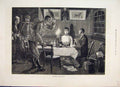 Original Old Antique Print 1881 Unwelcome Intruders At Dinner Table Victorian