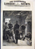 Original Old Antique Print 1881 State Ireland Searching Homes For Arms Victorian