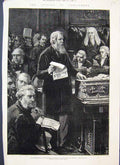 Original Old Antique Print 1880 Parliament Chancellor Exchequer Commons 19th