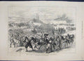 Original Old Antique Print 1877 War Turkish Retreat Tersenek Horses Sketch 19th