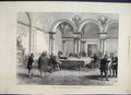 Original Old Antique Print 1872 Bank England Parlour People Sketch Victorian