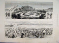 Original Old Antique Print 1886 Casino Boulogne Sur Mer Sands Sea Boats 19th