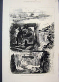 Original Old Antique Print 1880 Explosion Thunderer Great Gun Woolwich 19th